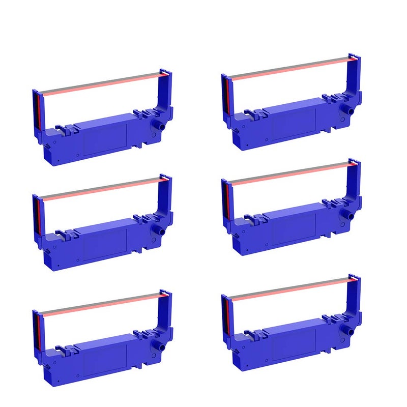 Bigger Compatible Ribbon Cartridge Replacement for Star rc700 Ink Ribbon (6-Pack) - Black and Red Ink, Various Occasions, Premium Features, 100% Compatible with Star SP700 712 712R 742 742R - Image 1